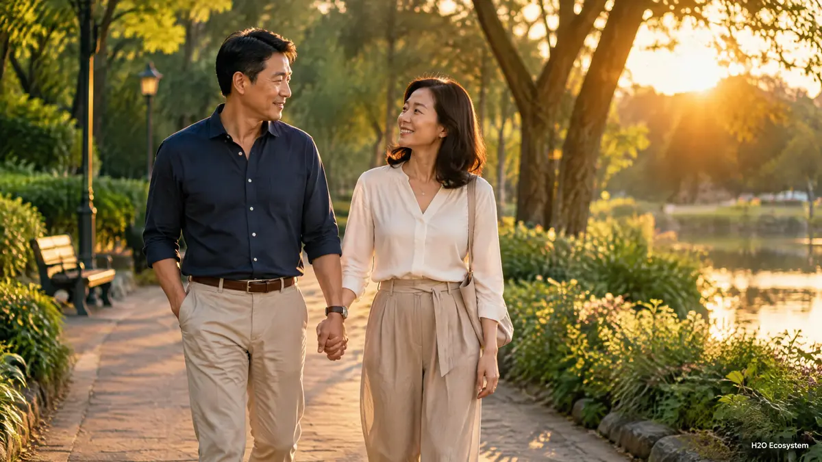 asian_couple_healed_walk_sunset_cinematic.png